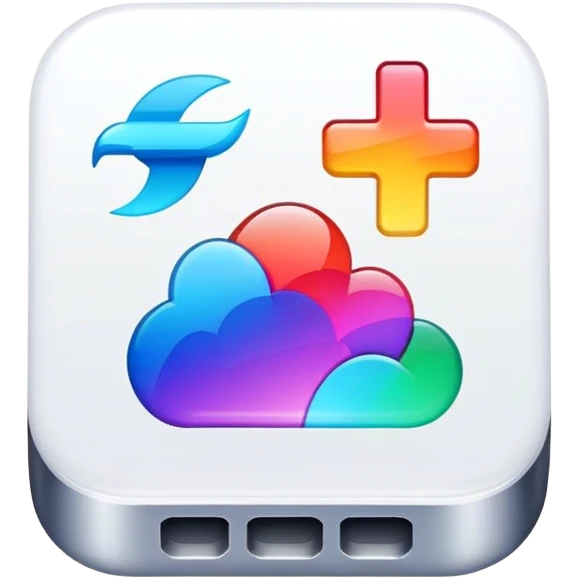 Mobile application icon with colorful app logo emoji
