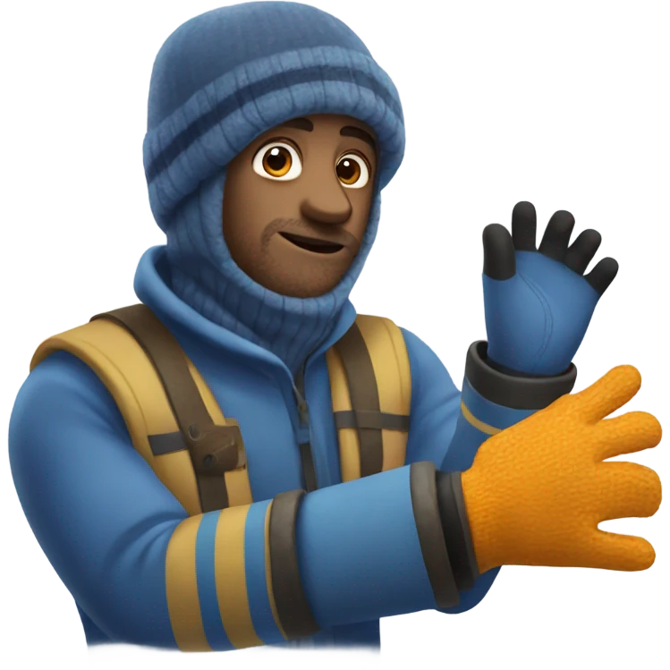 Dory with warm gloves  emoji