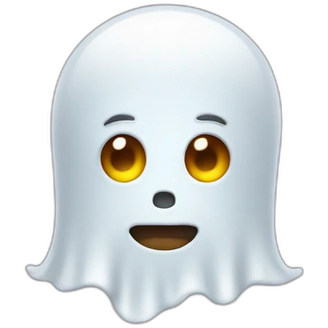 little Ghost with facial hair emoji