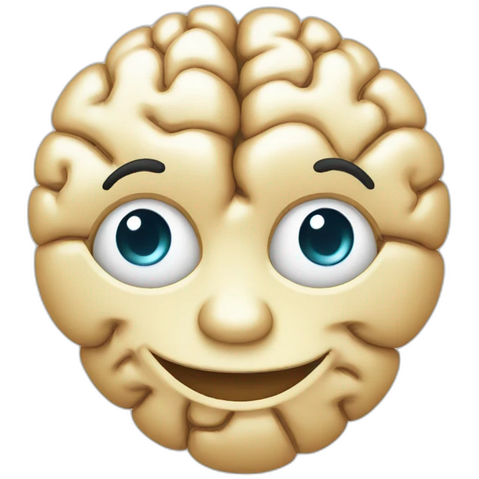 brain with smiling face emoji