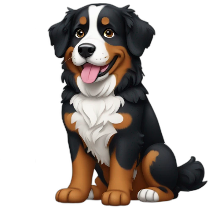 Bernese mountain dog playing piano emoji