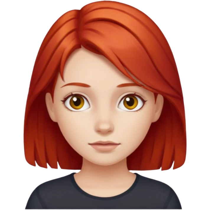 una niña blanquita con el pelo rojo emoji