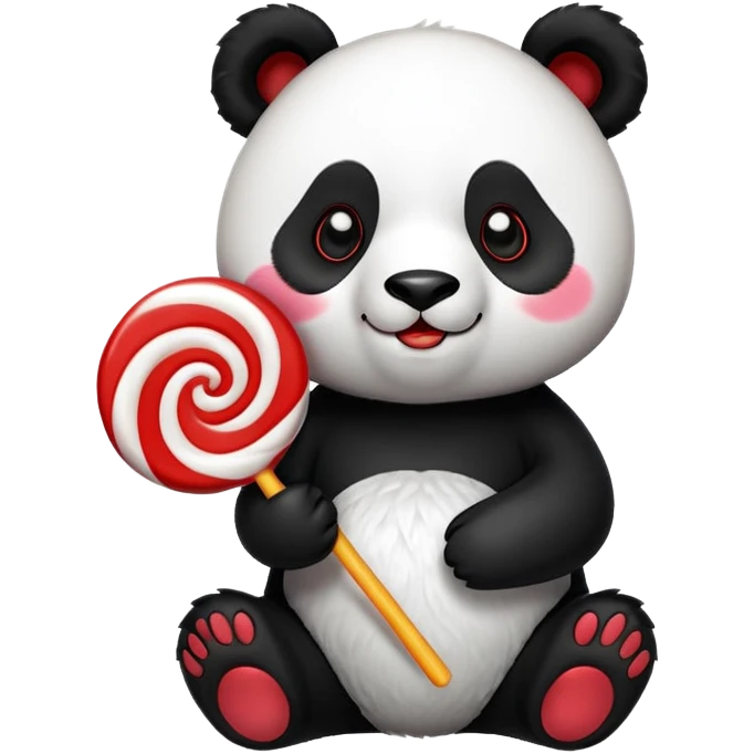 panda with lolipop emoji