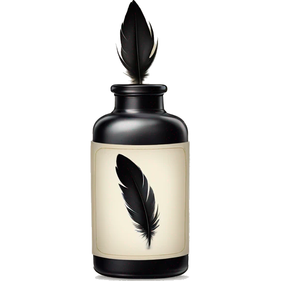 a feather quill and ink bottle emoji