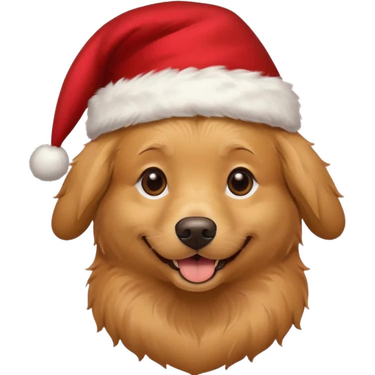 Dog whit Christmas hat emoji