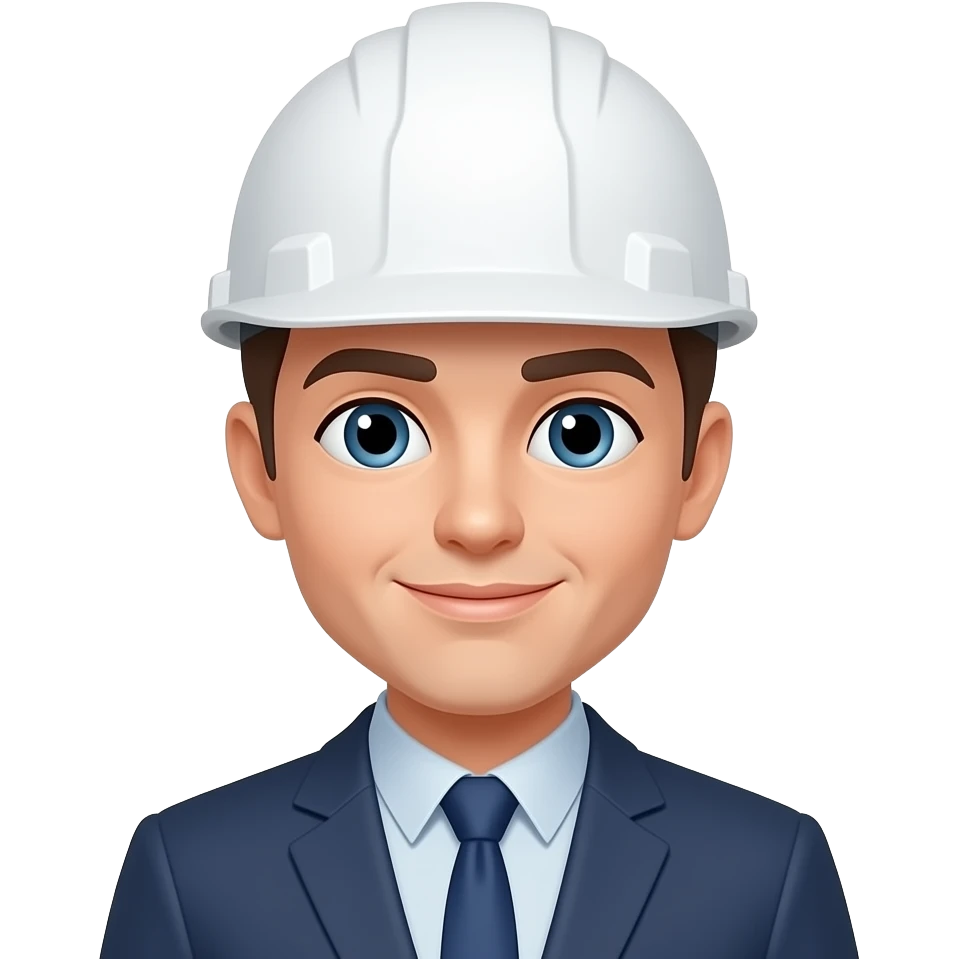 Ingeniero estructural con casco blanco emoji