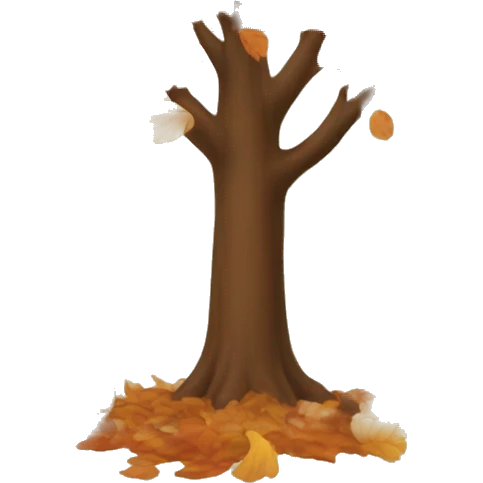 autumn tree with leaves falling  emoji