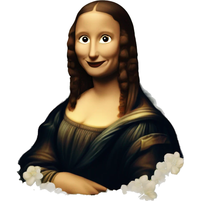 mona lisa with flowers emoji