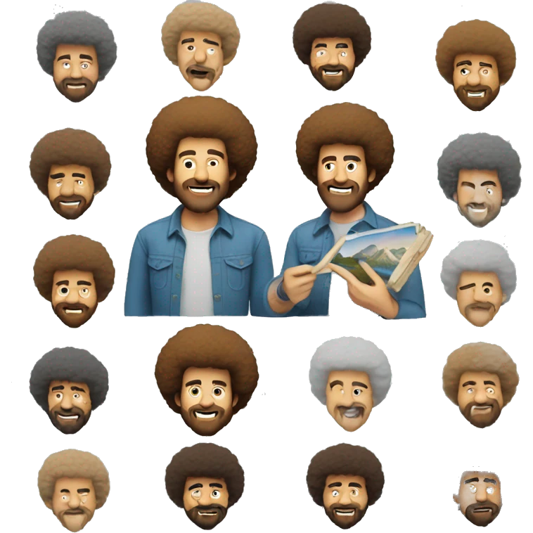 Bob Ross painting emoji