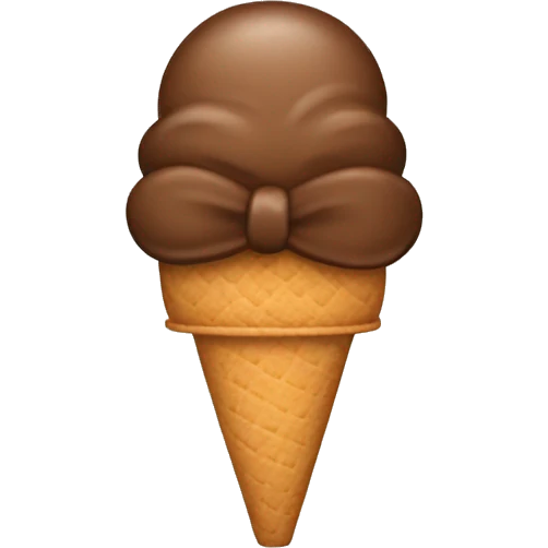 Brown ice cream with a bow emoji