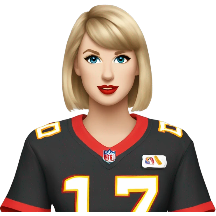 Taylor Swift in a Travis kelce jersey emoji