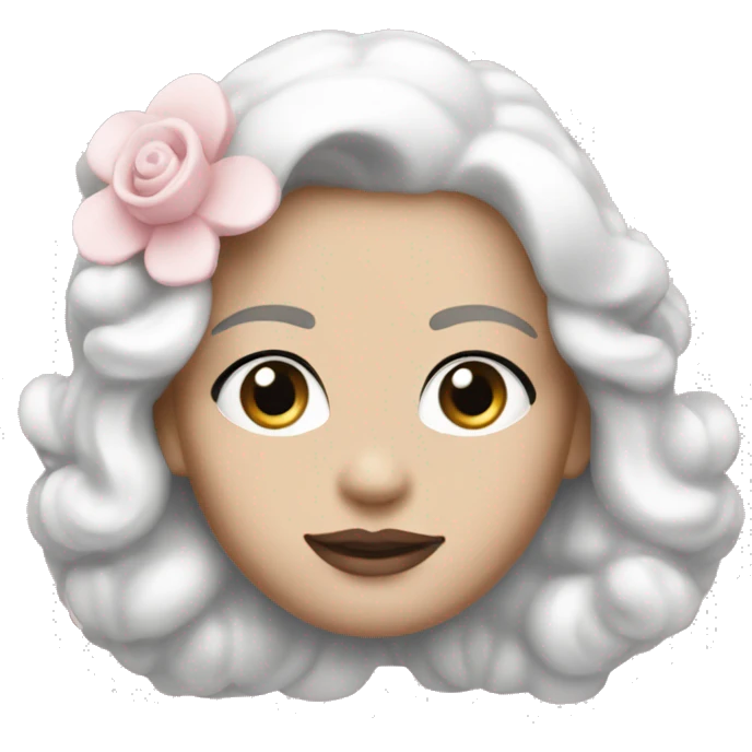 Design a Chanel-inspired emoji with a soft pink and white color palette. emoji