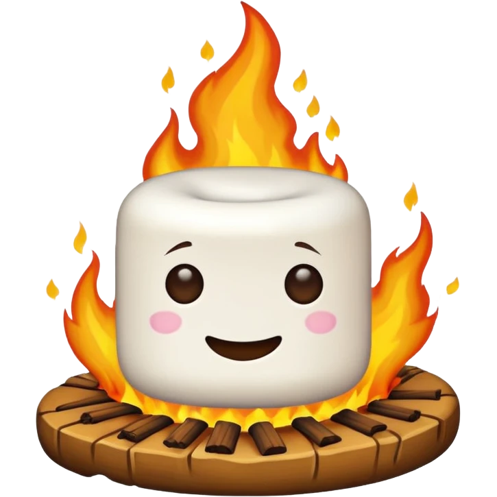 marshmallow on fire emoji