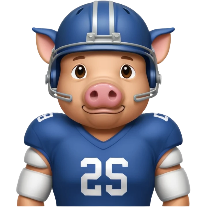 american football player pig with emoji