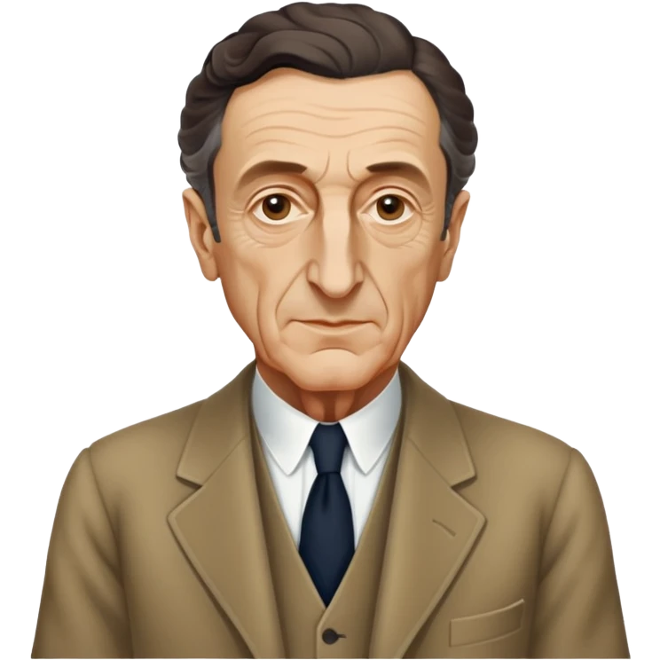 Maurice Merleau-Ponty, French philosopher, classic attire, academic look, no glasses emoji