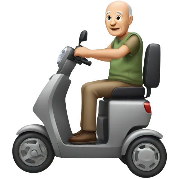 Mobility scooter old bald man emoji