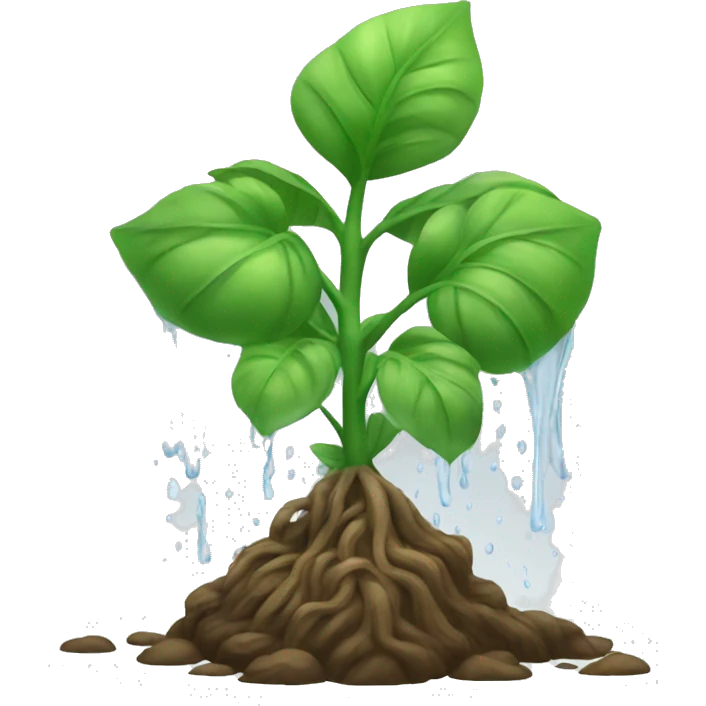 Water flowing into growing plant emoji