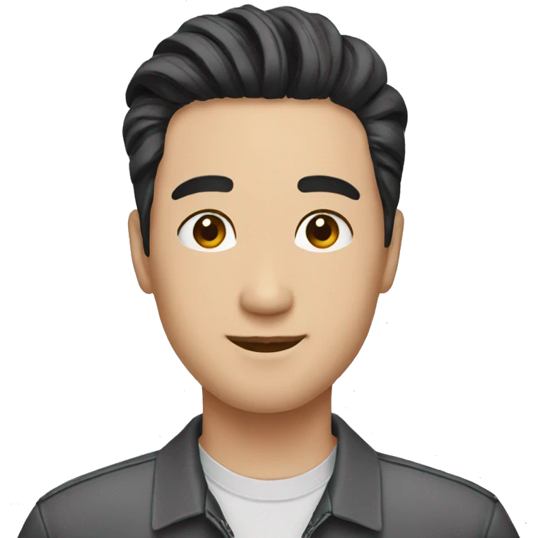 korean male mid 30s pomade black hair emoji