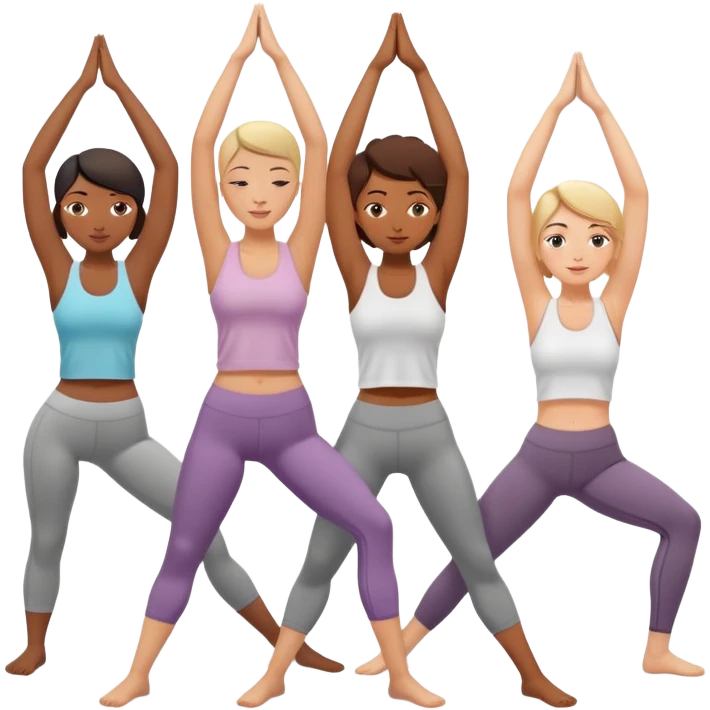 yoga class with multiple people emoji