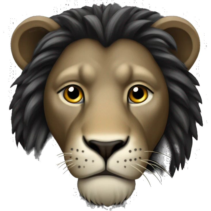 Lion crinière noire emoji