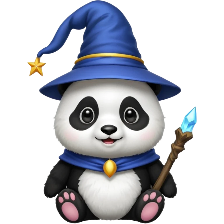 Chcę Pandę która ma czapkę czarownika i która jest kolorach biało-czarnych emoji