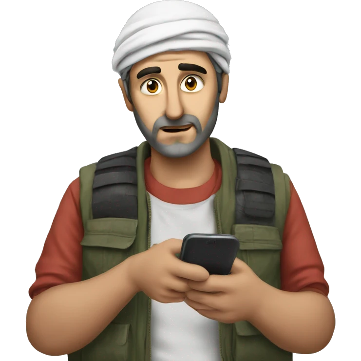 Syrian man with phone  emoji