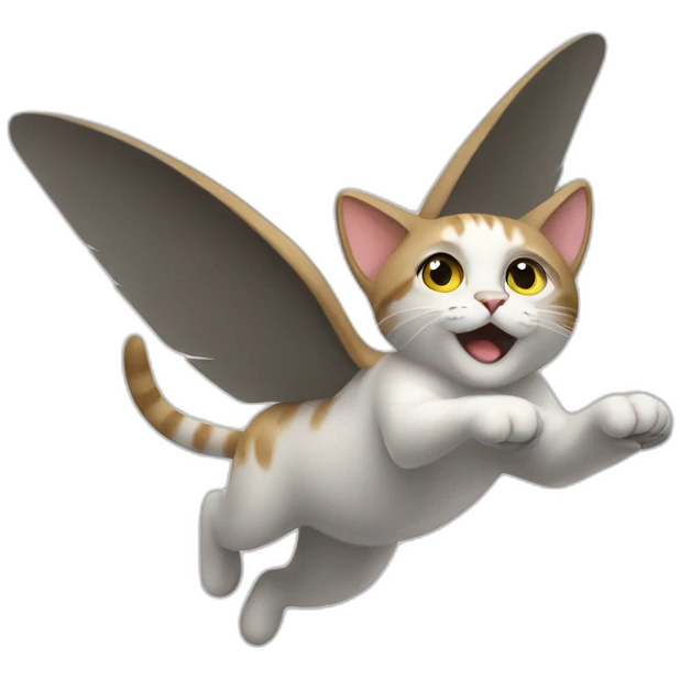 A flying cat emoji