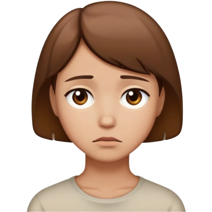 sad person with brown short hair emoji