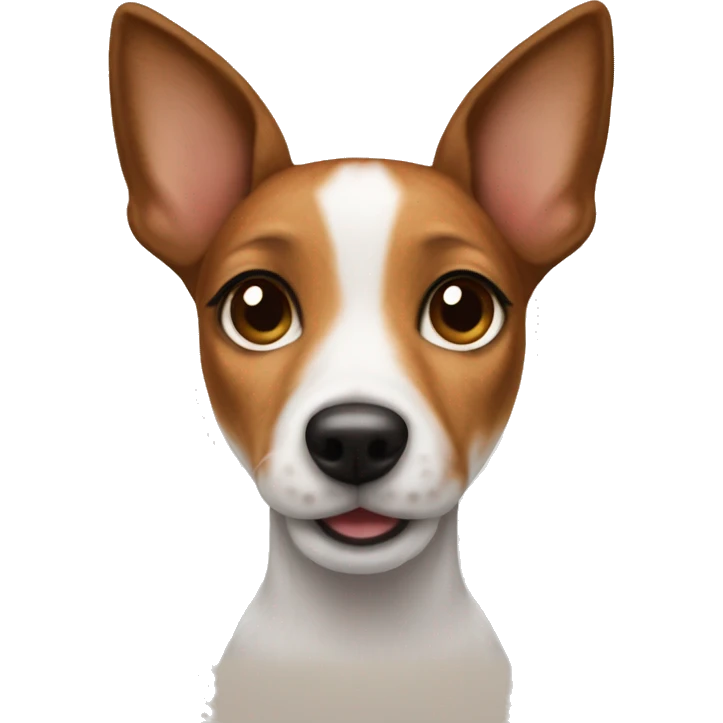 Mini fox terrier with brown face cute emoji