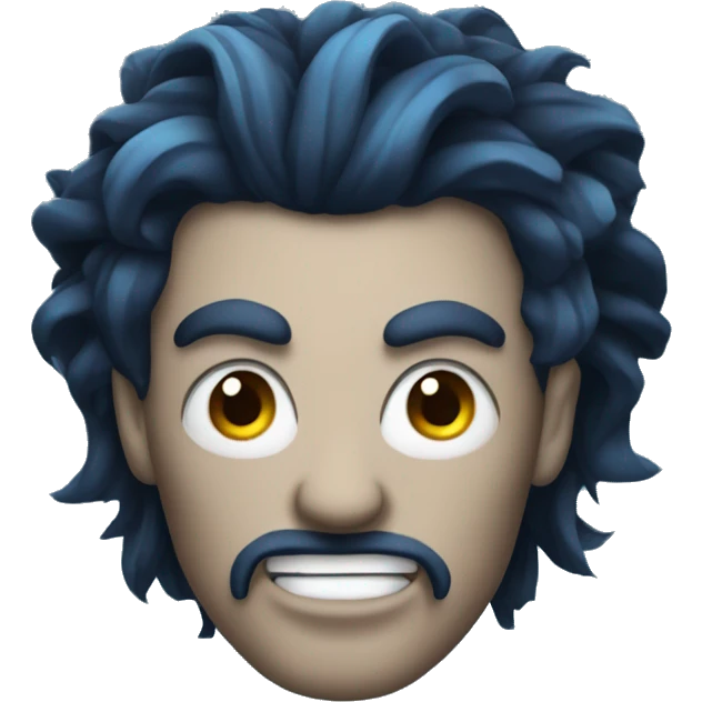 Hades the lord of the underworld, with blue flame hair emoji