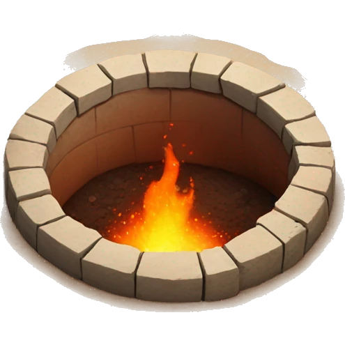 circular pit of fire in the ground emoji