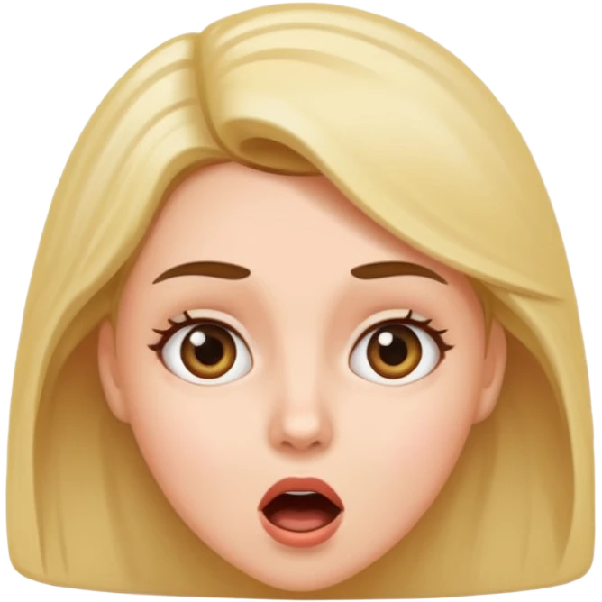 woman with a surprised face emoji