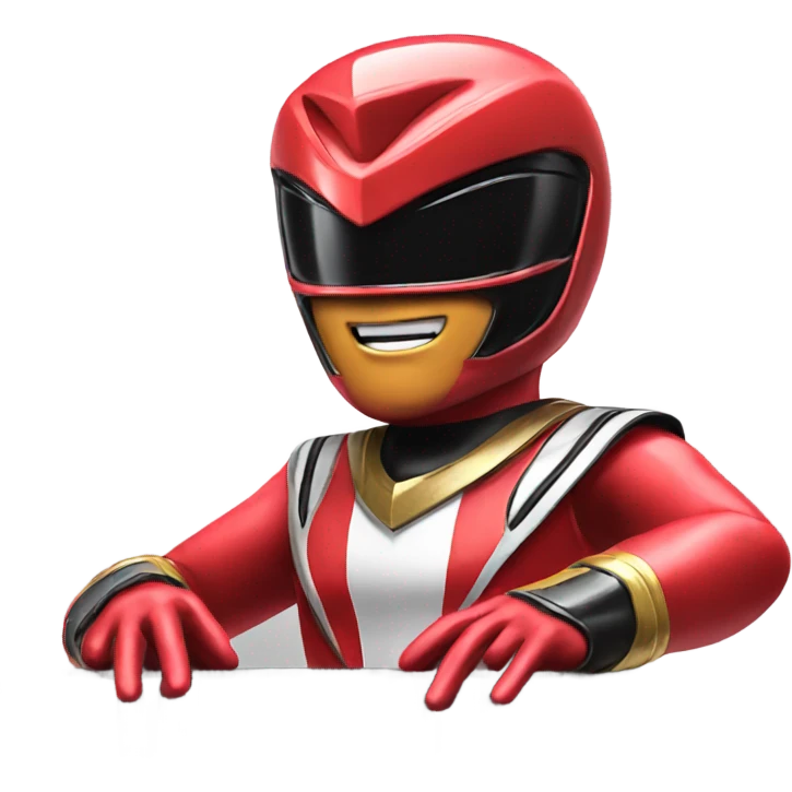 Red power ranger playing piano emoji