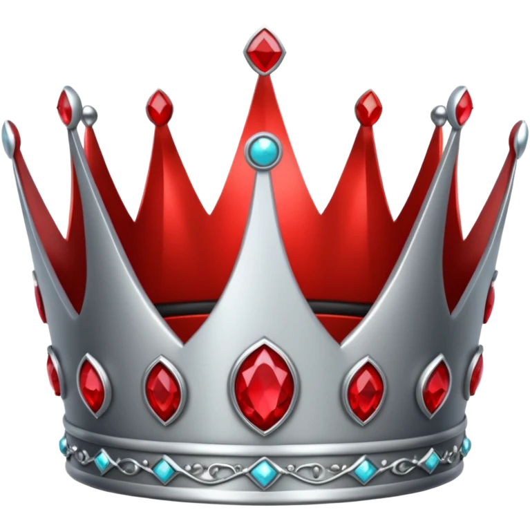 only sliver crown with red gems more gems emoji