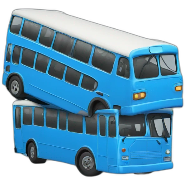2 colliding blue busses emoji
