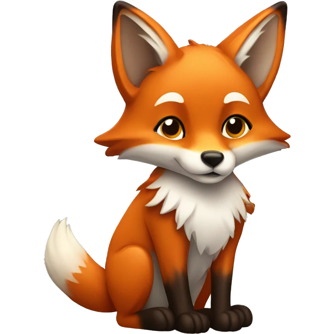 fox with a heart in its paws emoji