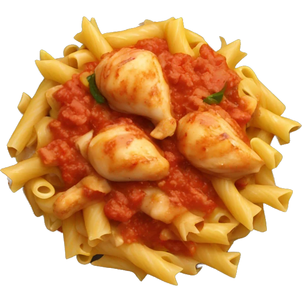 Pasta with chicken and tomato Sauce  emoji