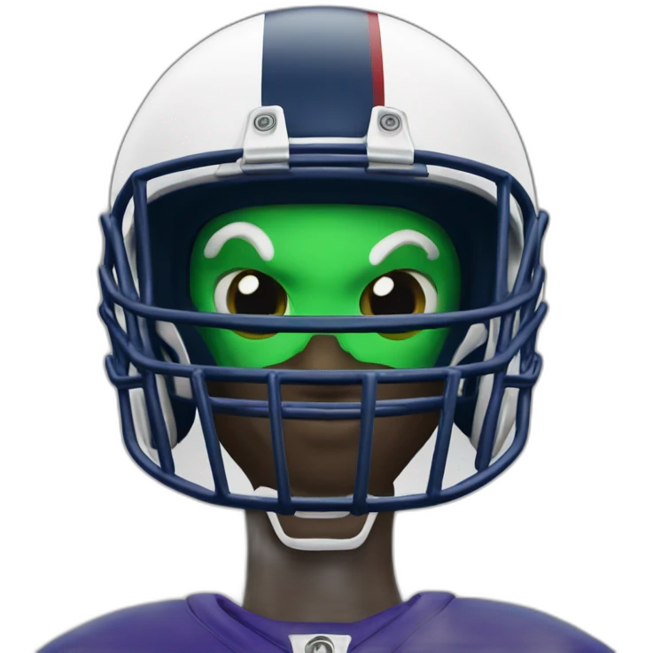 american foodball player like alien emoji