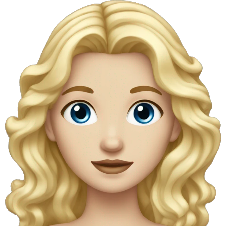 Wavy Blonde hair white girl with blue eyes and brown eyebrows  emoji