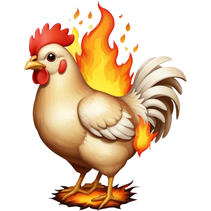 chicken on fire emoji