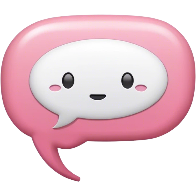 balão de fala branco e rosa emoji