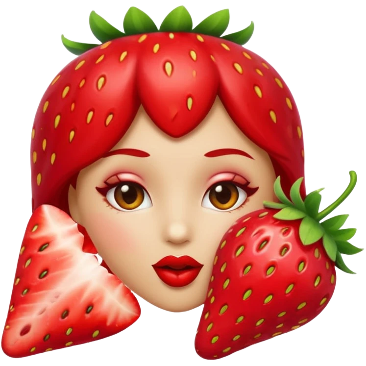 strawberry 🍓 and red kiss 💋 fashioned stylish little emoji for “slay” reaction emoji