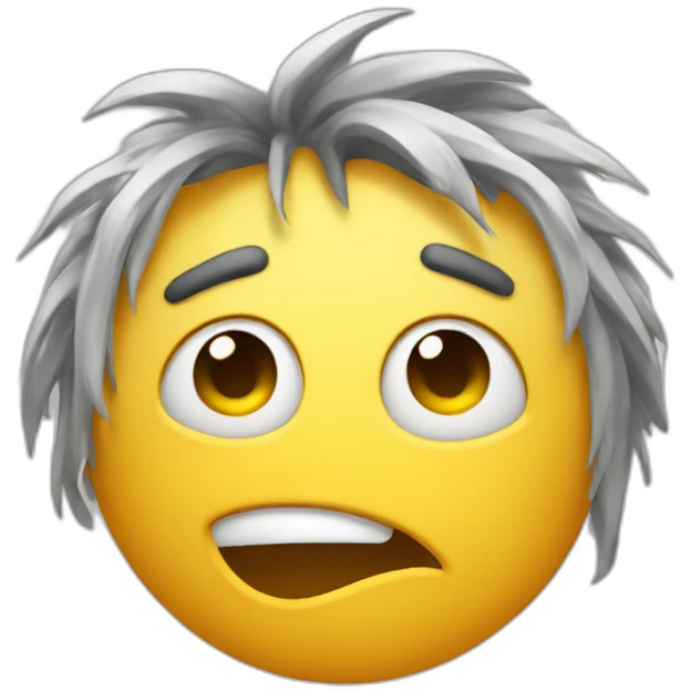 Comical disheveled face emoji