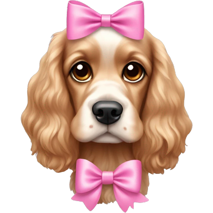 cocker spaniel pink bow  emoji