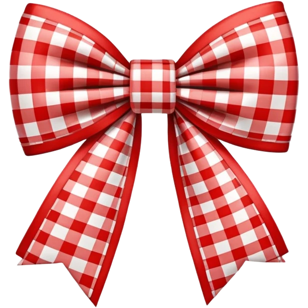 red gingham plaid bow emoji