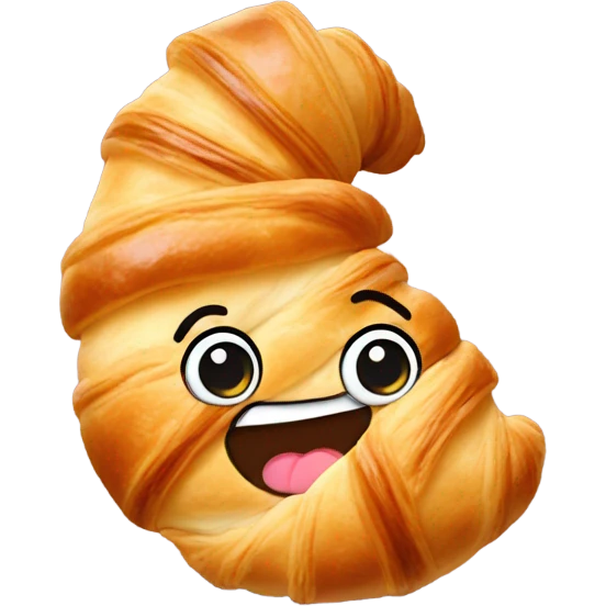 croissant with bow emoji