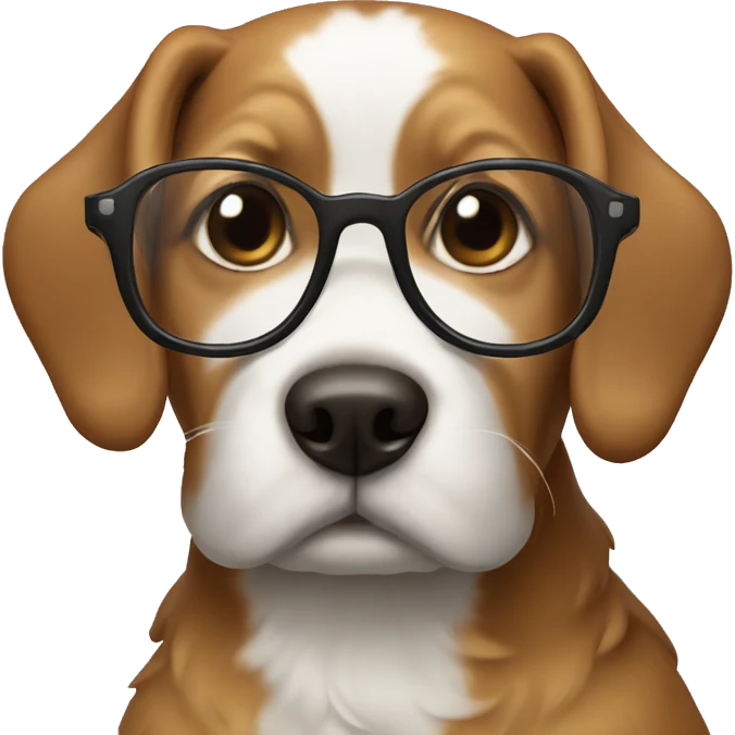 Dog with glasses emoji