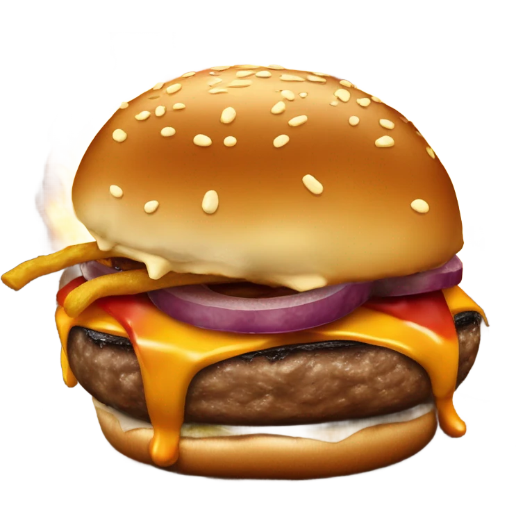 burger on fire emoji