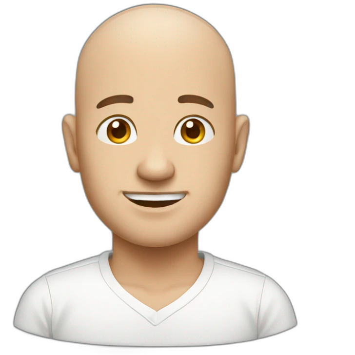 Bald man in white shirt emoji