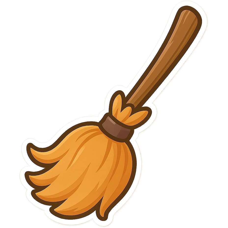 Halloween broomstick. remove background  emoji